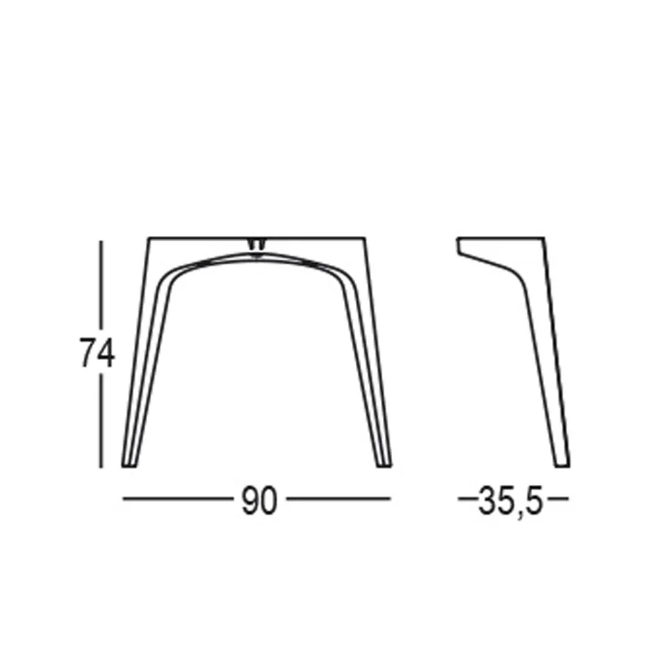 Mesa de centro de jardín en HPL y polietileno Made in Italy - Rizia viadurini