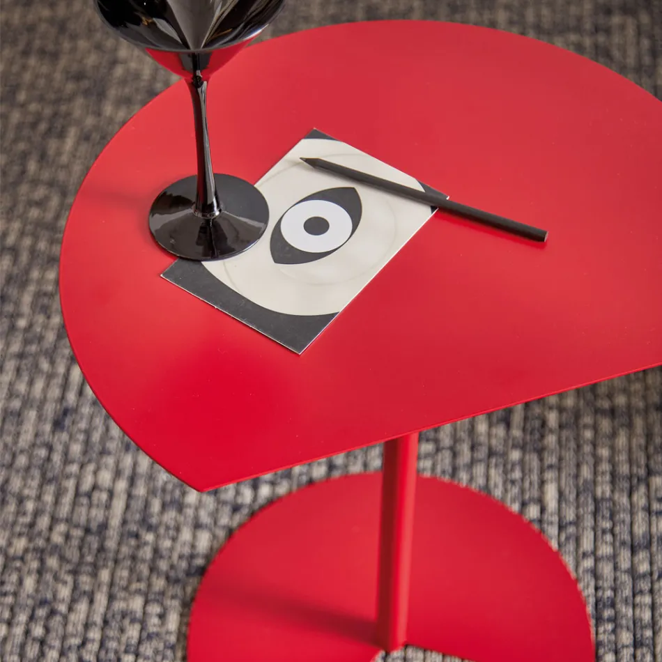 Mesa de centro de jardín de metal de colores de diseño moderno en 3 tamaños - Cettina viadurini