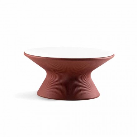 Mesa de centro de jardín en polietileno con tablero de HPL Made in Italy - Desmond viadurini