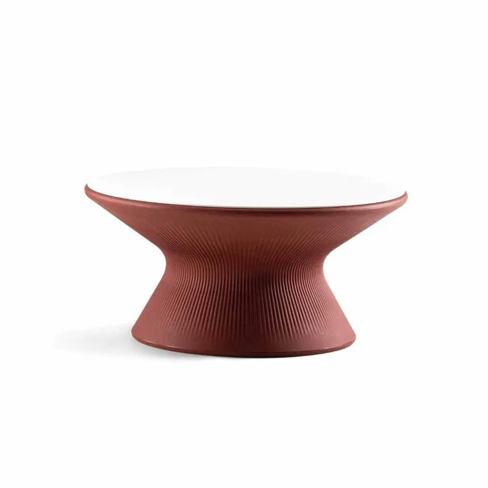 Mesa de centro de jardín en polietileno con tablero de HPL Made in Italy - Desmond viadurini