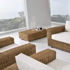 Mesa de centro de jardín en polirratán tejido a mano - Yoko viadurini