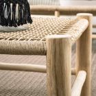 Mesa de centro de jardín en ramas de teca con tablero de fibra tejida - Tecno viadurini