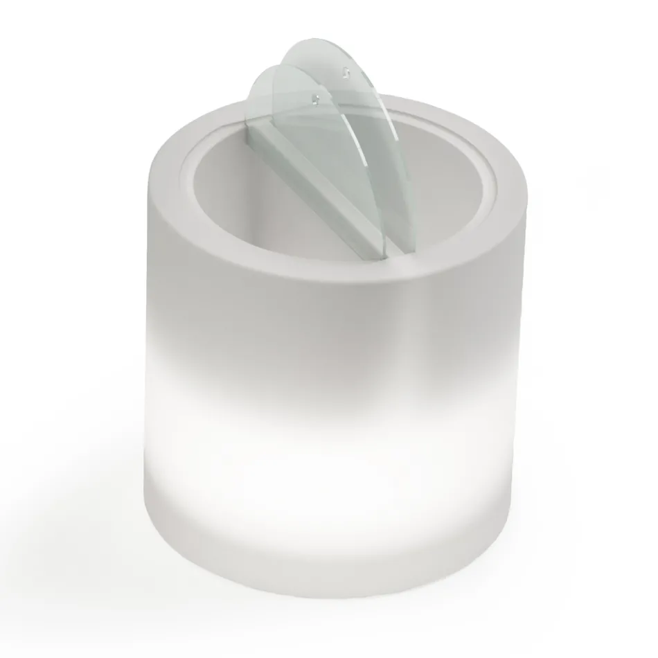 Mesa de Centro Bright Garden en Polietileno Blanco Made in Italy - Trek viadurini