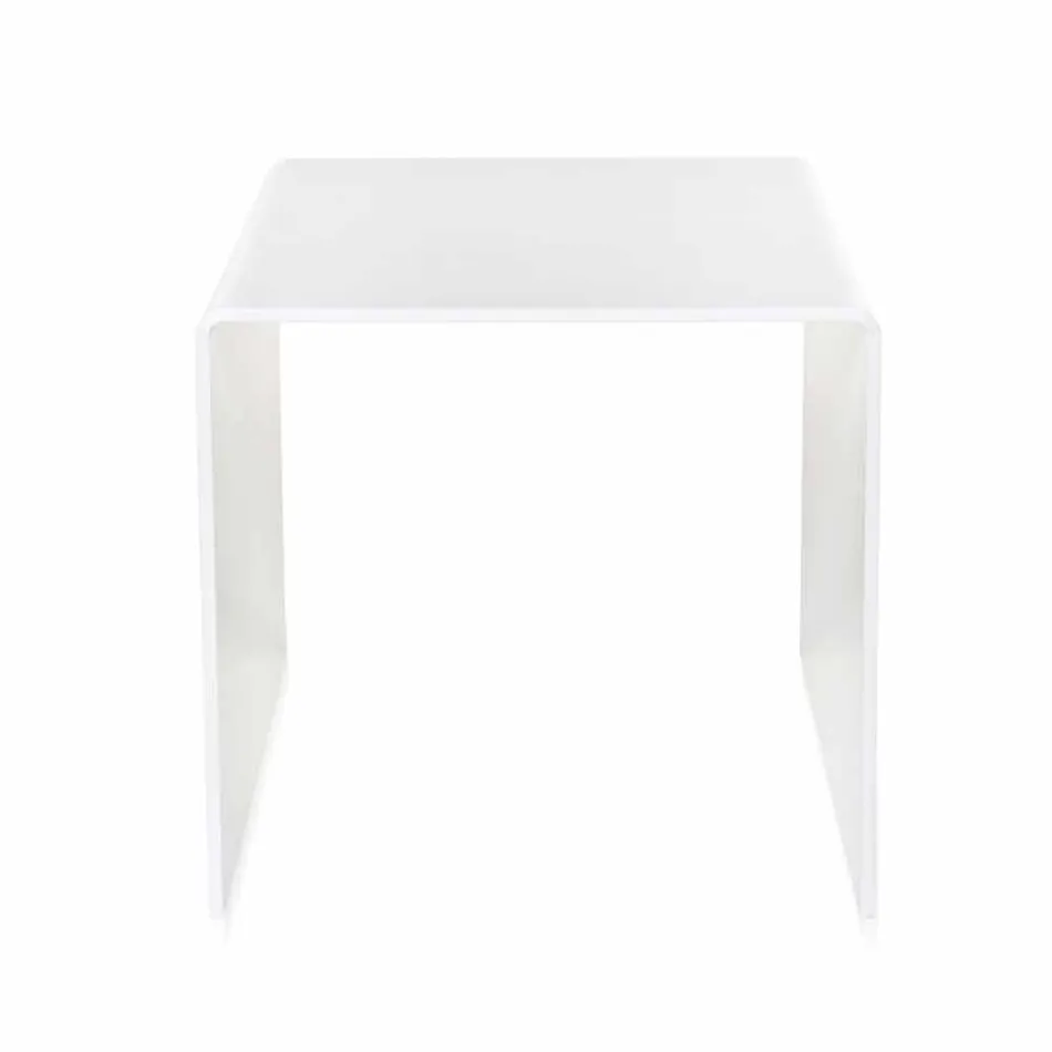 Terry Small moderna mesa de centro blanca 40x40cm, hecha en Italia viadurini