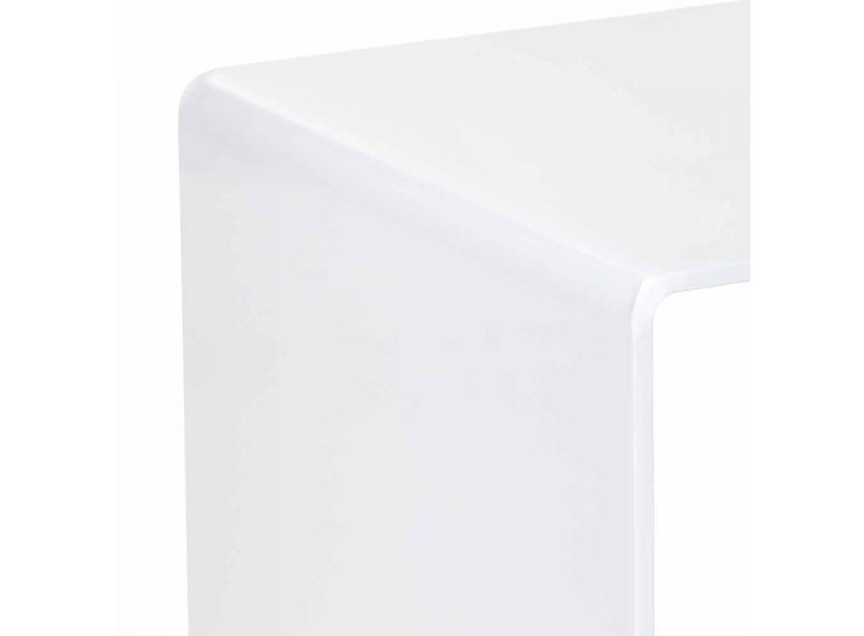 Terry Small moderna mesa de centro blanca 40x40cm, hecha en Italia viadurini