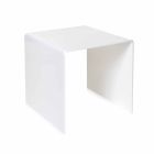 Terry Small moderna mesa de centro blanca 40x40cm, hecha en Italia viadurini