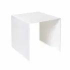 Terry Small moderna mesa de centro blanca 40x40cm, hecha en Italia viadurini