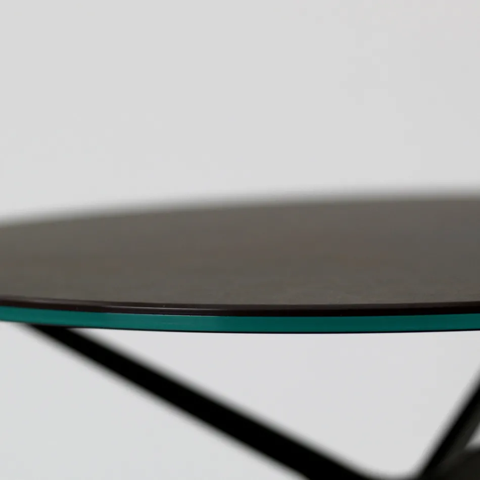 Mesita con Tapa Redonda de Gres Porcelánico Made in Italy - Siste viadurini