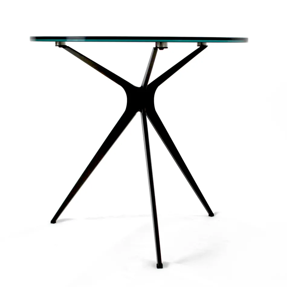 Mesita con Tapa Redonda de Gres Porcelánico Made in Italy - Siste viadurini