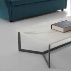 Mesa de centro con tapa de Hpl efecto mármol blanco Made in Italy - Indio viadurini