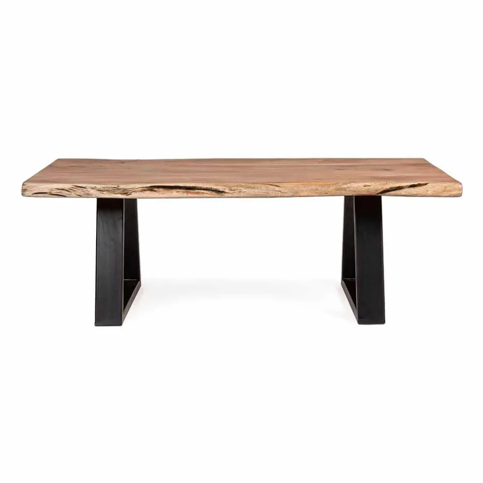 Mesa de centro moderna Homemotion con tablero de madera de acacia - Vinni viadurini