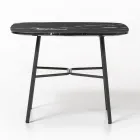 Mesa de Centro con Tapa Cuadrada de Mármol Made in Italy - Makino viadurini