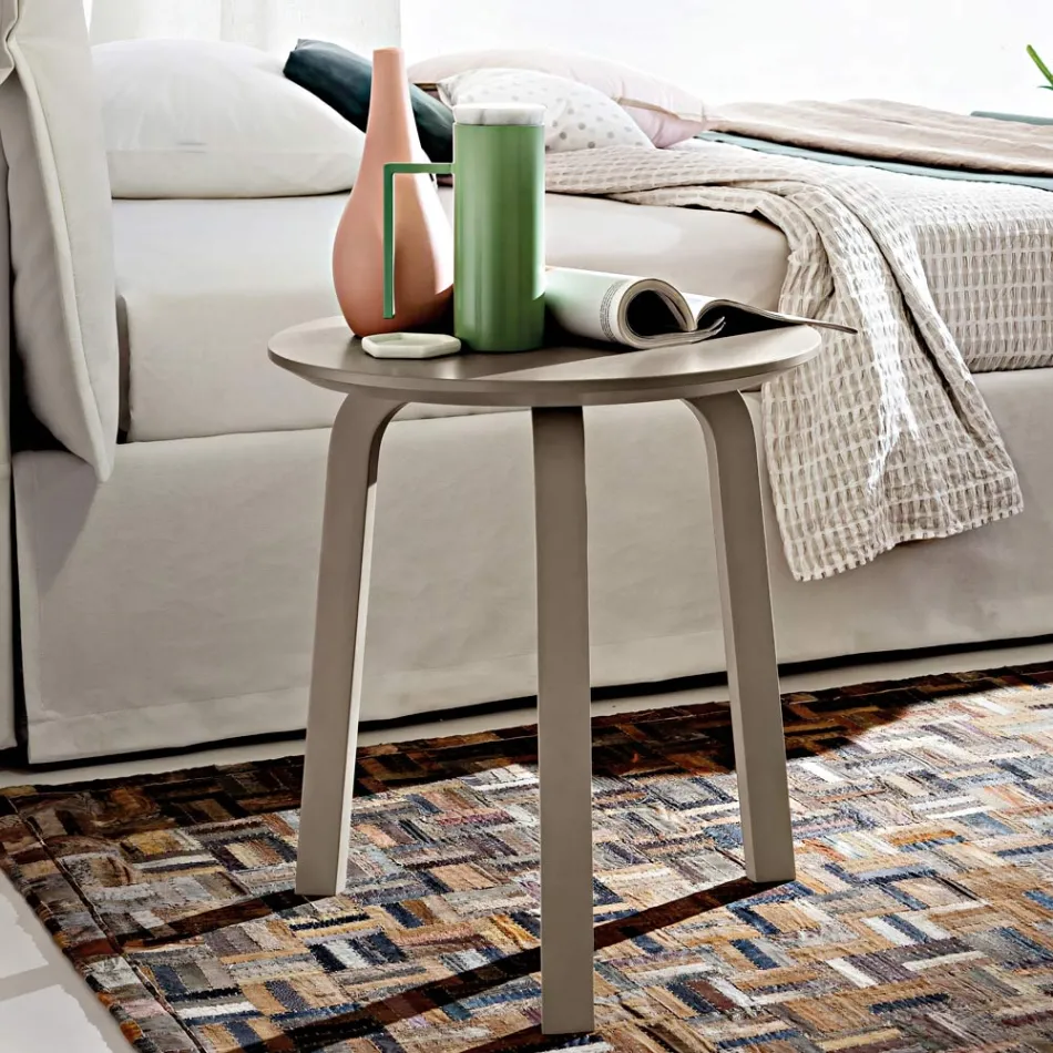 Mesa de centro de salón con tapa redonda de MDF lacado Made in Italy, Precious - Tobiko viadurini