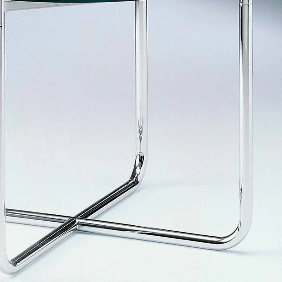 Mesa de centro con tapa redonda de vidrio Made in Italy - Costanza viadurini