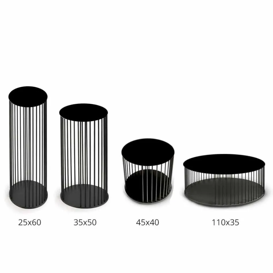 Mesa de centro con tapa redonda de madera Made in Italy - Montebianco viadurini