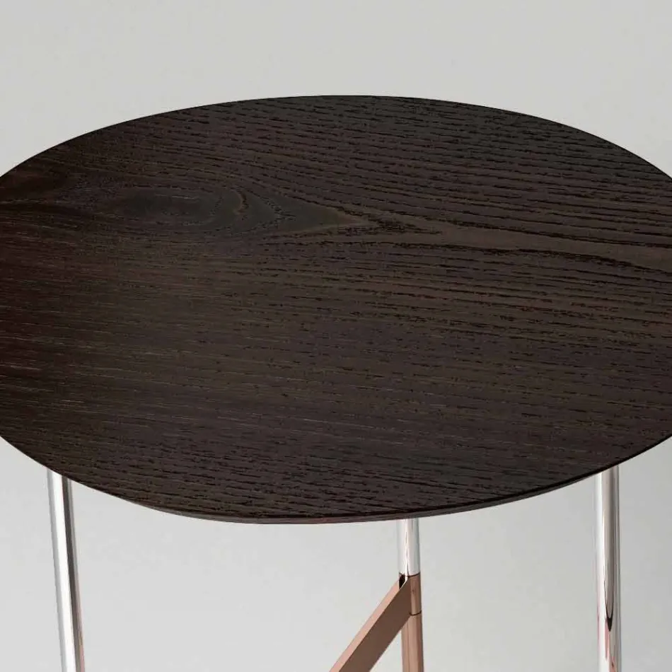 Mesa de centro de diseño con tapa de madera Made in Italy - Cinci viadurini