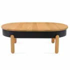 Mesa de centro de diseño en madera maciza y metal lacado - Salerno viadurini