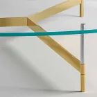 Mesa de centro de diseño en vidrio con base de metal Made in Italy - Cinci viadurini