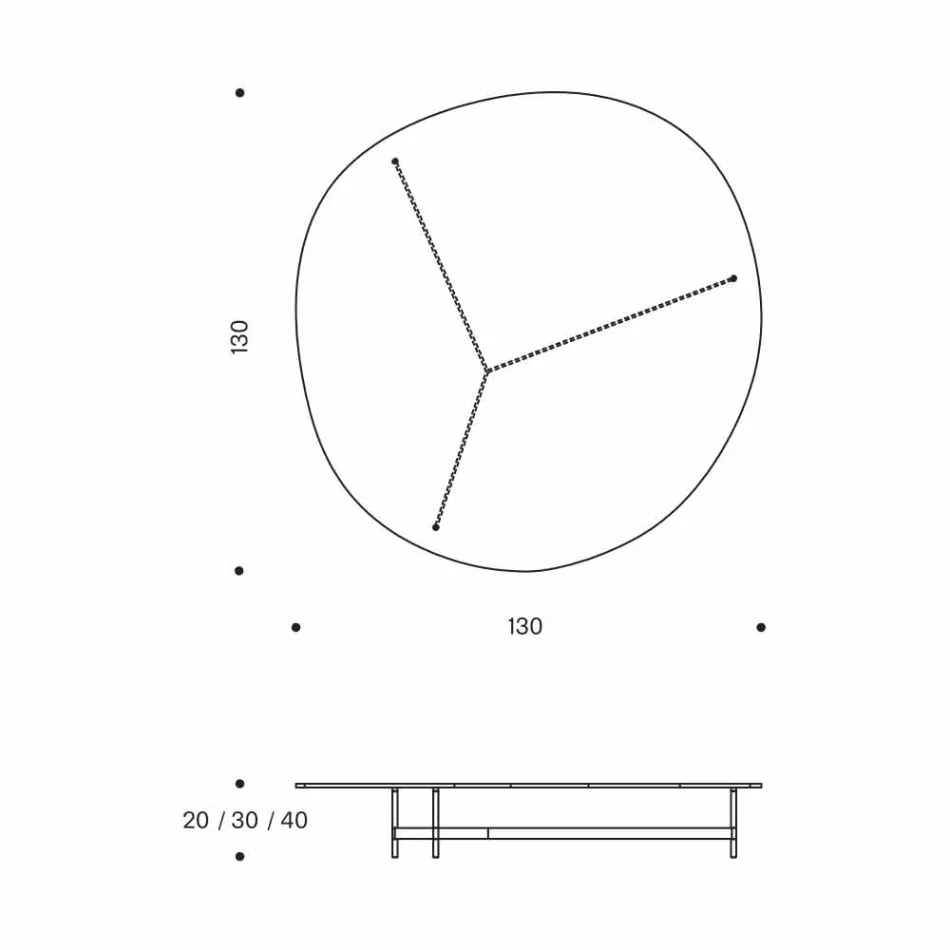 Mesa de centro de diseño en vidrio con base de metal Made in Italy - Cinci viadurini