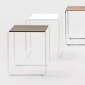 Mesa de diseño moderna para sala de estar en madera de melamina y metal - Taddeo