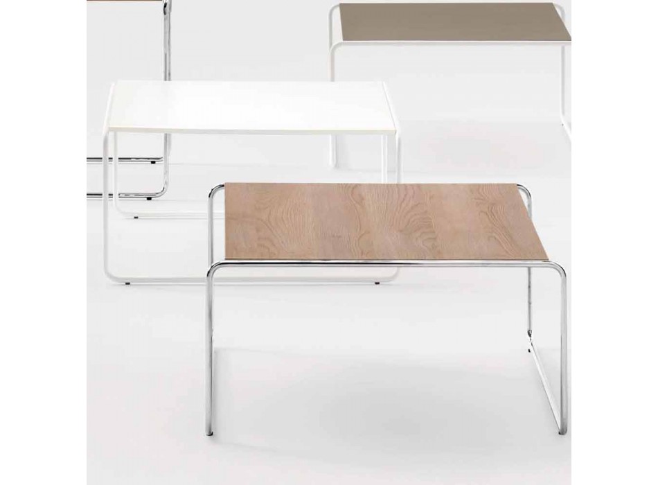 Mesa de centro de diseño moderno en metal y melamina - Taddeo viadurini