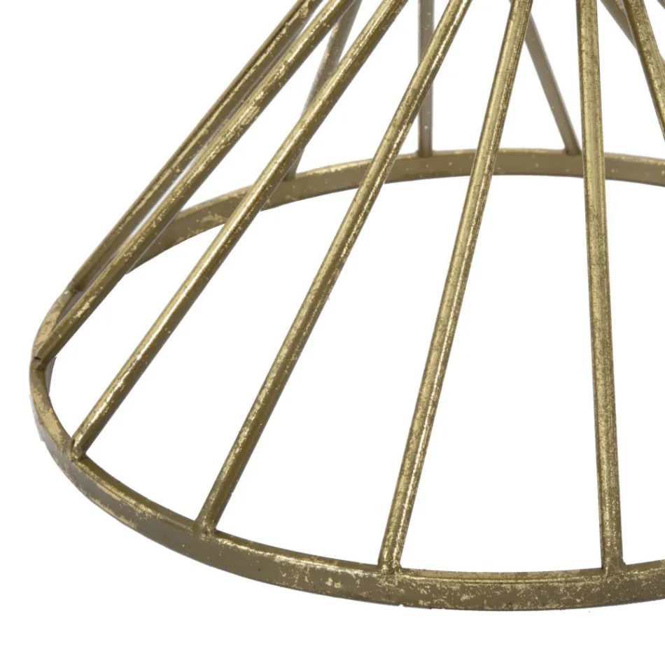 Mesa de centro de hierro dorado con tablero de espejo - Albaricoque viadurini