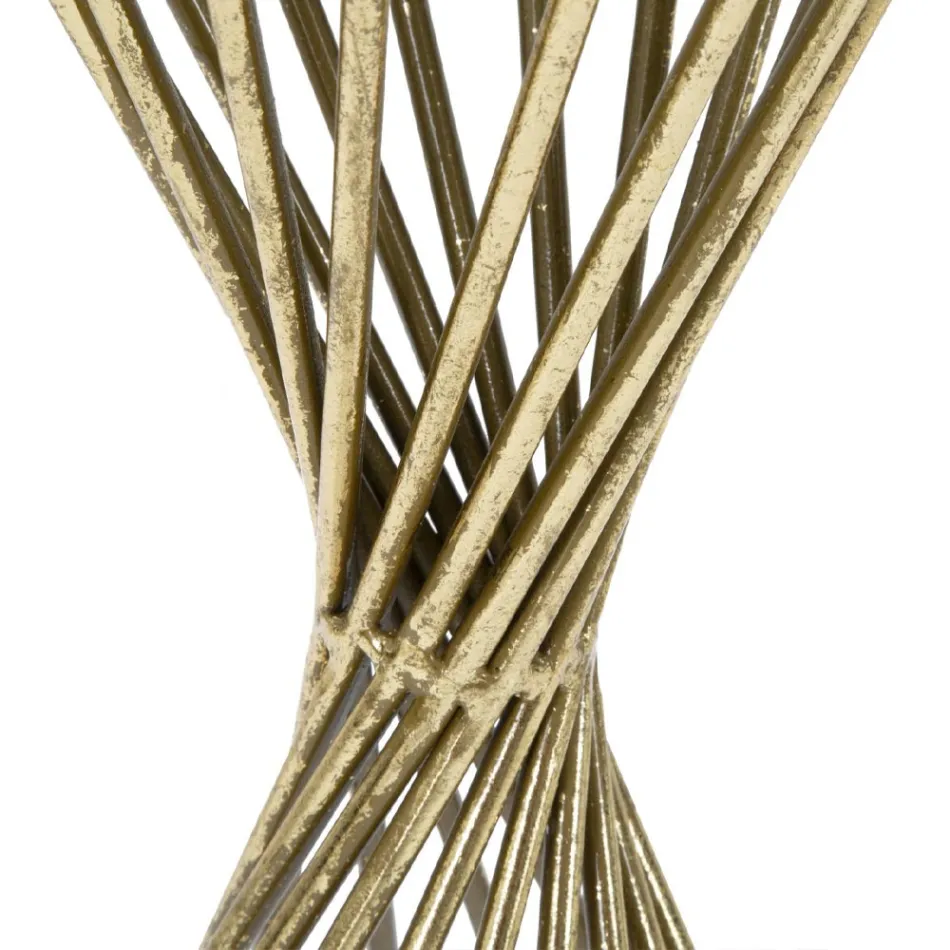 Mesa de centro de hierro dorado con tablero de espejo - Albaricoque viadurini