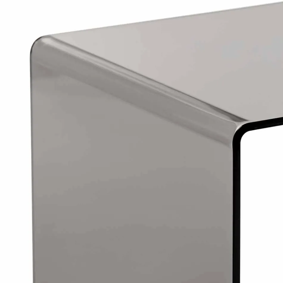 Mesita moderna ahumada 40x40cm Terry Small, hecha en Italia viadurini