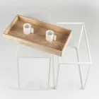 Mesa de centro de acero con cenicero Made in Italy - Encaje viadurini
