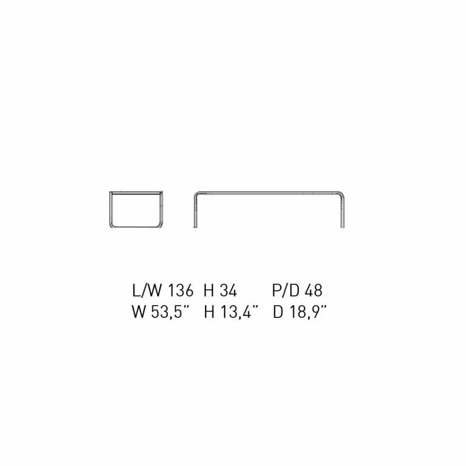 Mesa de centro de acero cromado con tablero laminado Made in Italy - Ariete viadurini