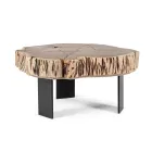 Mesa baja Homemotion de acero y madera de acacia natural - Camala viadurini
