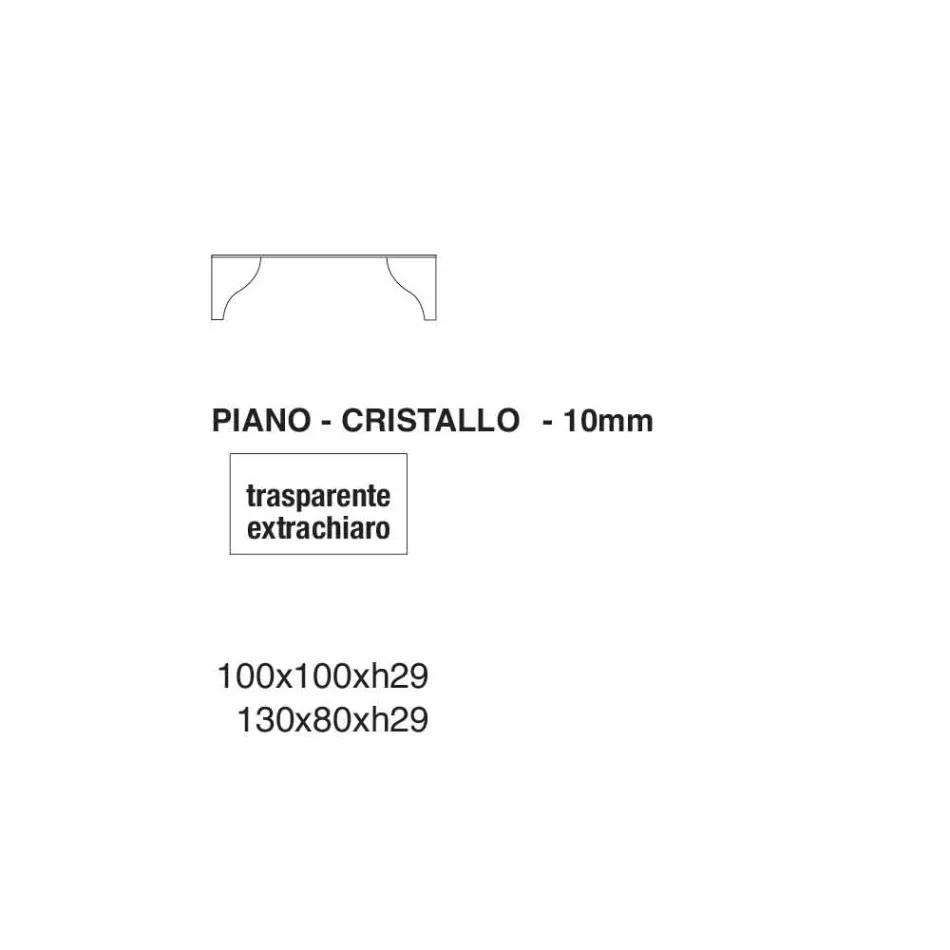 Mesa de centro en cristal transparente extraclaro Made in Italy - Litio viadurini