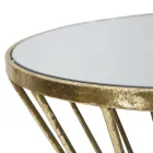 Mesa de centro de hierro dorado con tablero de espejo - Albaricoque viadurini