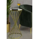 Mesa de centro de hierro dorado con tablero de espejo - Albaricoque viadurini