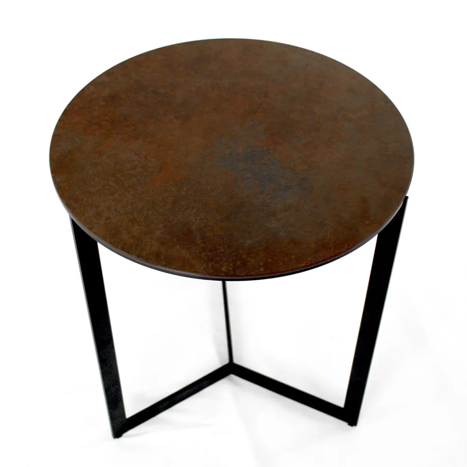 Mesa de centro de gres con base de acero Made in Italy - Aspira viadurini