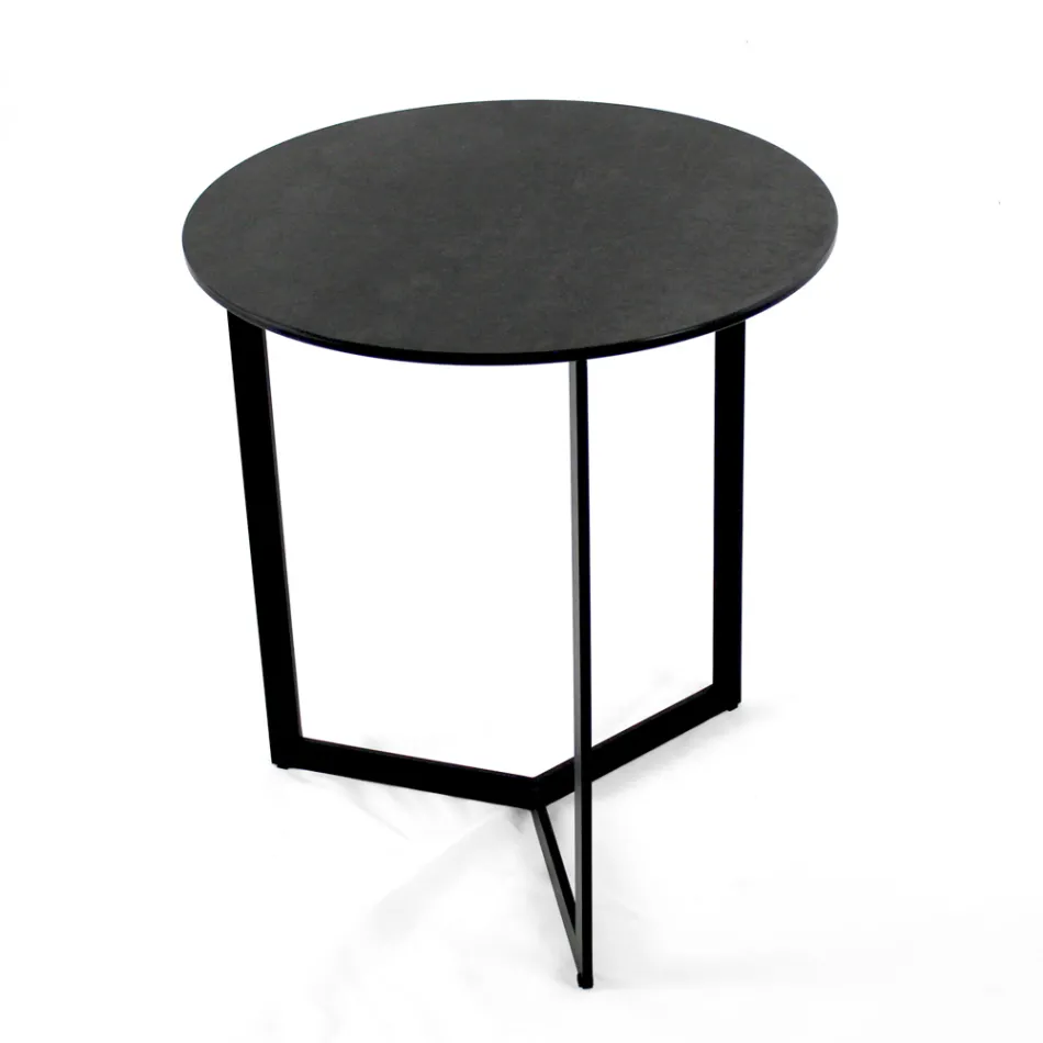 Mesa de centro de gres con base de acero Made in Italy - Aspira viadurini