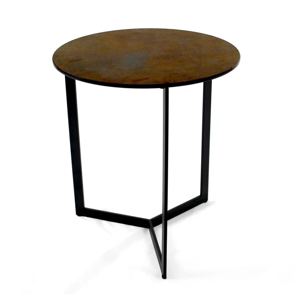 Mesa de centro de gres con base de acero Made in Italy - Aspira viadurini