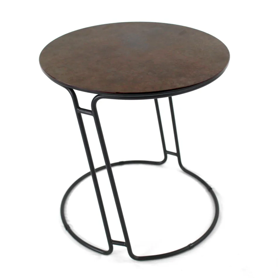 Mesa de Centro en Porcelana Grès y Base Redonda Made in Italy - Tullia viadurini