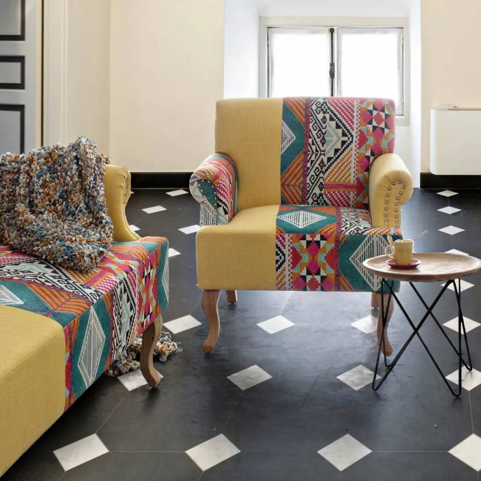 Mesa de centro en madera de teca y acero de diseño industrial - Stiletto viadurini