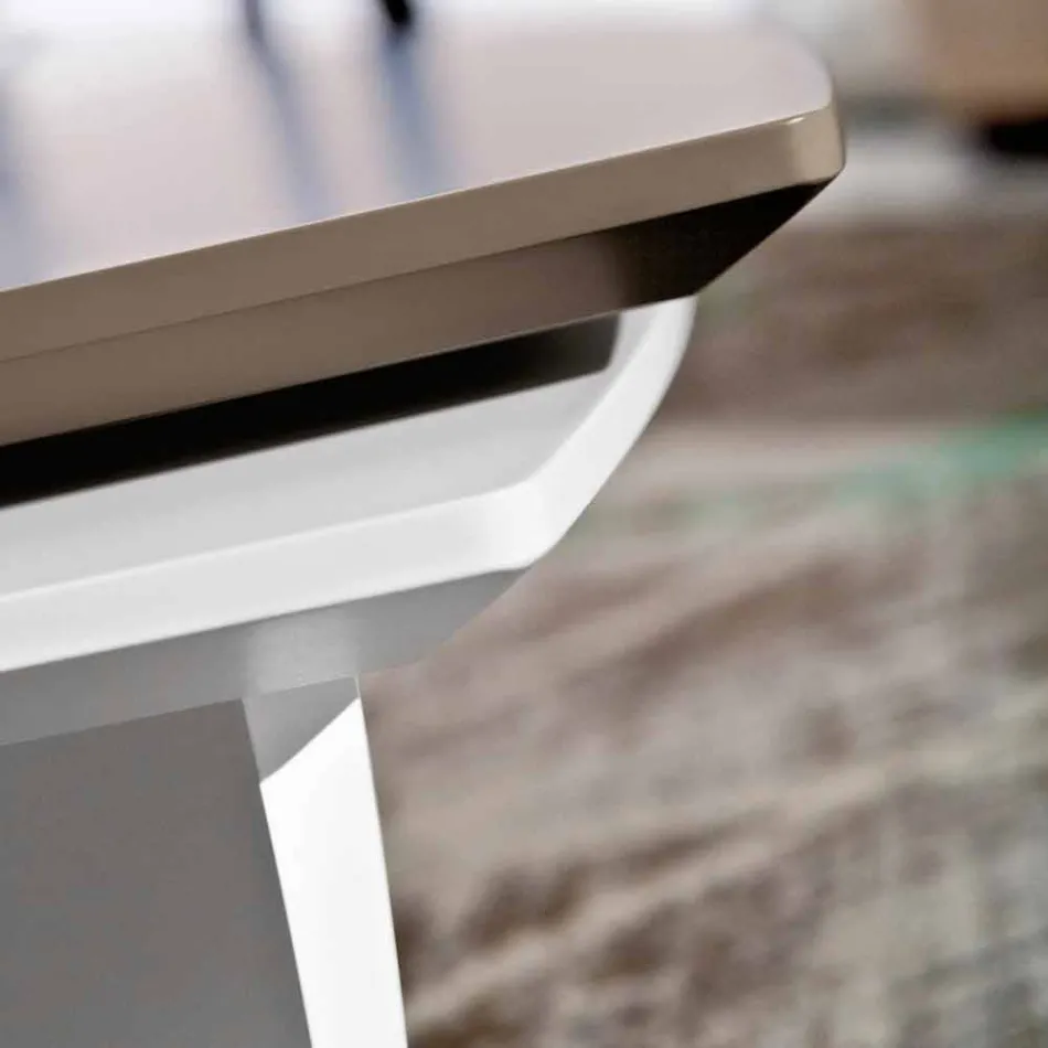 Mesa de centro en MDF lacado con tapa giratoria Made in Italy - Lisa viadurini