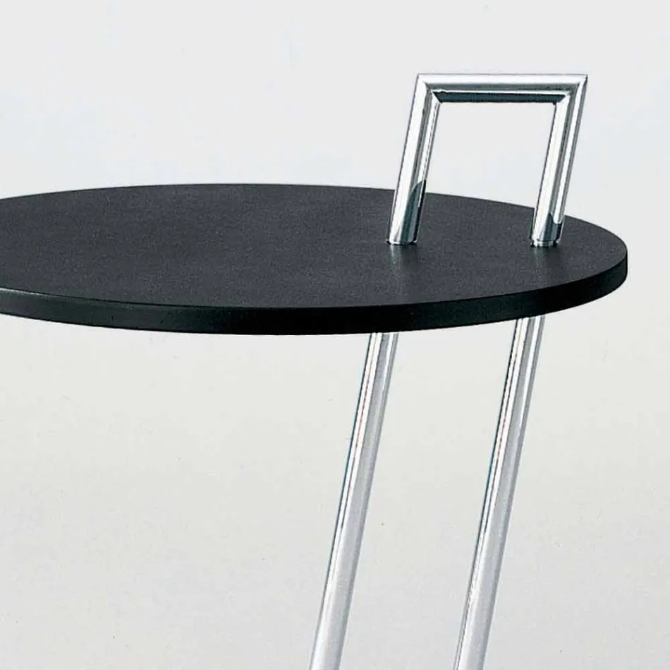 Mesa de centro en Mdf lacado negro y acero Made in Italy - Sestante viadurini