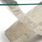 Mesa de centro de piedra fósil con tapa de cristal templado - Isabel viadurini