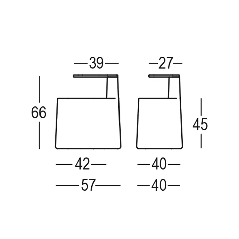 Mesa de centro en polietileno y madera de abedul Made in Italy - Clio viadurini