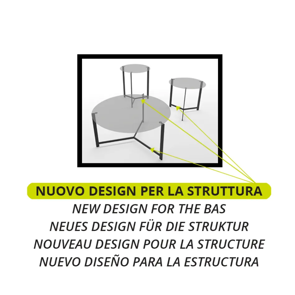 Mesa de centro de vidrio con base de acero Made in Italy - Aspira viadurini