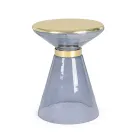 Mesa de centro en vidrio y elegante acero bañado en latón - Torige viadurini