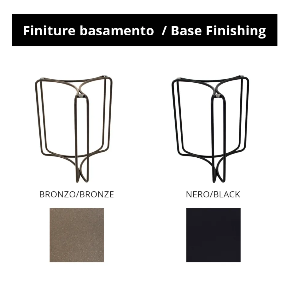 Mesa de centro de vidrio y base con 3 medias lunas Made in Italy - Arepa viadurini