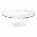 Mesa de centro en vidrio y hierro blanco o pizarra Made in Italy - Olfeo