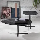 Mesa de centro en vidrio laminado y metal Made in Italy - Sedona viadurini