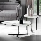 Mesa de centro en vidrio laminado y metal Made in Italy - Sedona viadurini