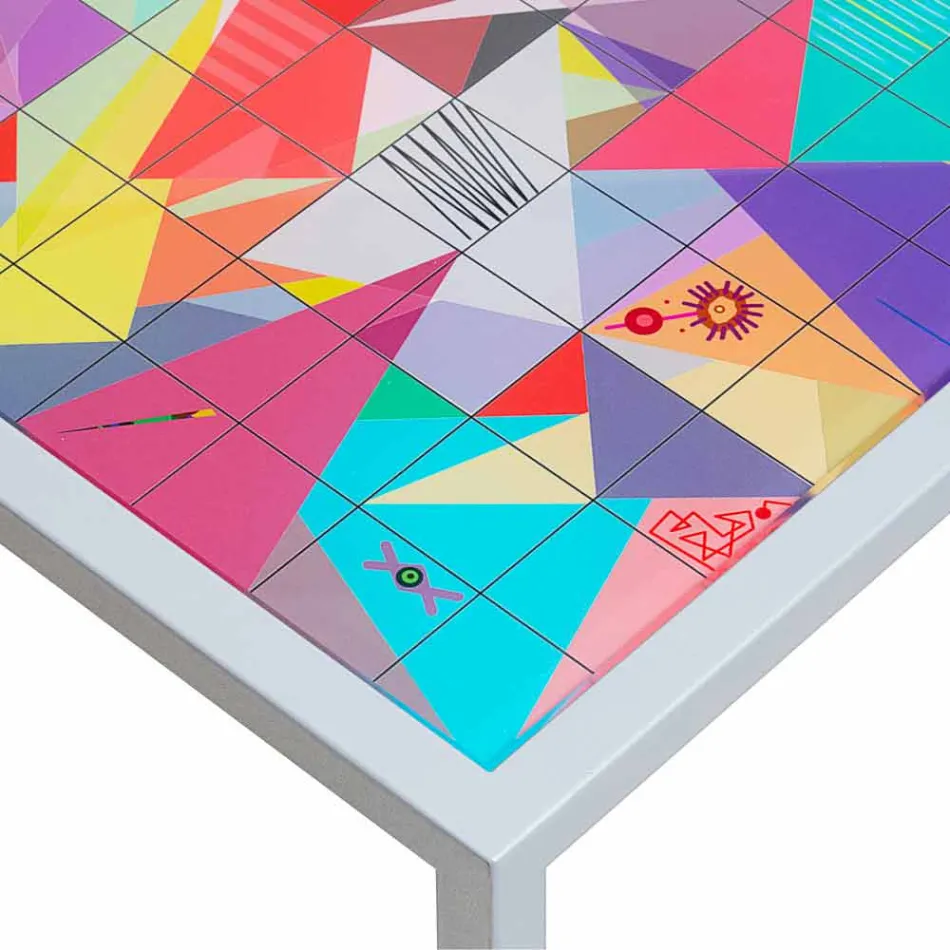 Moderna del metal del café sala de estar 50x50cm Nina, fabricado en Italia viadurini